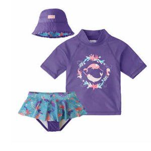 Swimsuit 2 pc & bucket hat toddler girls sizes 12-18 months,  2T or 4T